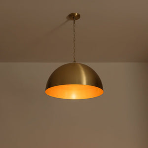 LightFixturesUSA - Luxe Oversized Brushed Brass Iron Large Dome Pendant Light - Pendant Light - 23.6 in. - 