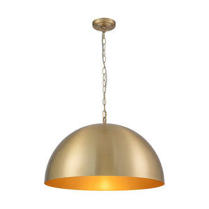 LightFixturesUSA - Luxe Oversized Brushed Brass Iron Large Dome Pendant Light - Pendant Light - 23.6 in. - 