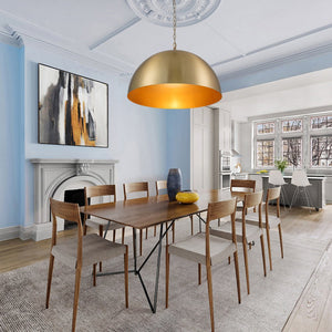 LightFixturesUSA - Luxe Oversized Brushed Brass Iron Large Dome Pendant Light - Pendant Light - 23.6 in. - 