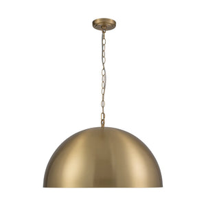 LightFixturesUSA - Luxe Oversized Brushed Brass Iron Large Dome Pendant Light - Pendant Light - 23.6 in. - 