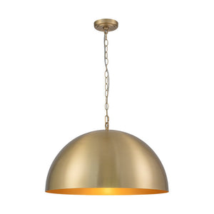 LightFixturesUSA - Luxe Oversized Brushed Brass Iron Large Dome Pendant Light - Pendant Light - 23.6 in. - 