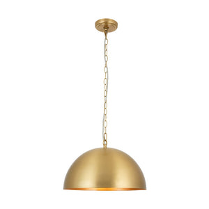 LightFixturesUSA - Luxe Oversized Brushed Brass Iron Large Dome Pendant Light - Pendant Light - 23.6 in. - 