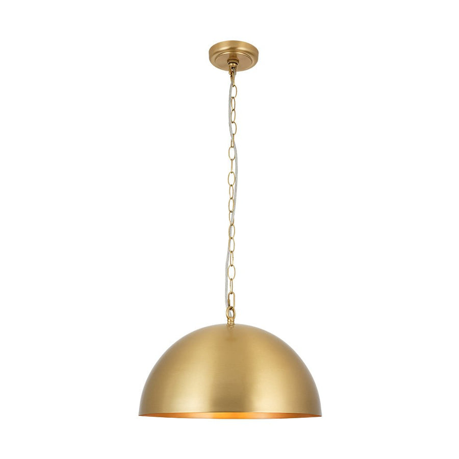LightFixturesUSA - Luxe Oversized Brushed Brass Iron Large Dome Pendant Light - Pendant Light - 23.6 in. - 