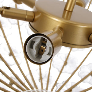 LightFixturesUSA - Luxe Sculpture Bloom Glass Floral Brass Basket Chandelier - Chandelier - Gold - 