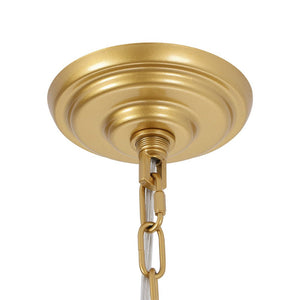 LightFixturesUSA - Luxe Sculpture Bloom Glass Floral Brass Basket Chandelier - Chandelier - Gold - 