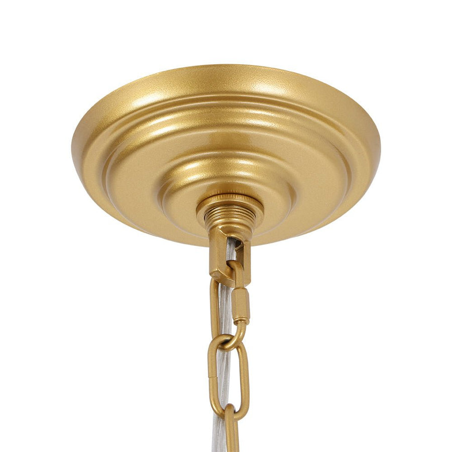 LightFixturesUSA - Luxe Sculpture Bloom Glass Floral Brass Basket Chandelier - Chandelier - Gold - 
