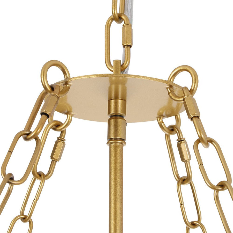 LightFixturesUSA - Luxe Sculpture Bloom Glass Floral Brass Basket Chandelier - Chandelier - Gold - 