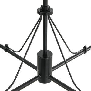 LightFixturesUSA - Luxury 4 - Light Shine Opal Glass Globe Sputnik Chandelier - Chandelier - Black - 