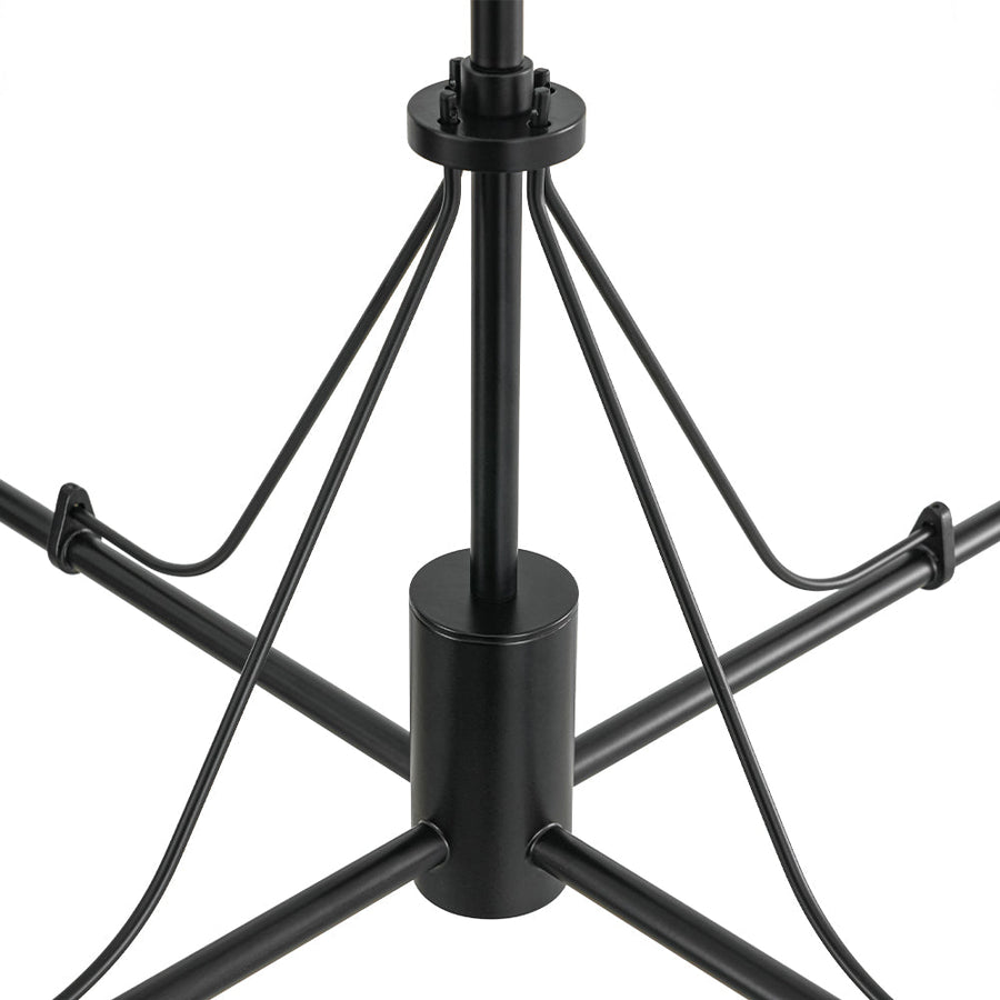 LightFixturesUSA - Luxury 4 - Light Shine Opal Glass Globe Sputnik Chandelier - Chandelier - Black - 