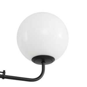 LightFixturesUSA - Luxury 4 - Light Shine Opal Glass Globe Sputnik Chandelier - Chandelier - Black - 