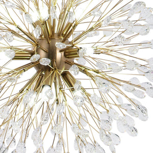 LightFixturesUSA - Luxury Bloom Dandelion Crystal Firework Chandelier - Chandelier - Brass - 