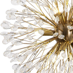 LightFixturesUSA - Luxury Bloom Dandelion Crystal Firework Chandelier - Chandelier - Brass - 