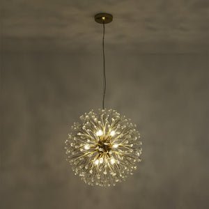 LightFixturesUSA - Luxury Bloom Dandelion Crystal Firework Chandelier - Chandelier - Brass - 