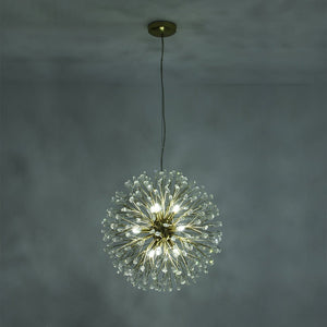 LightFixturesUSA - Luxury Bloom Dandelion Crystal Firework Chandelier - Chandelier - Brass - 
