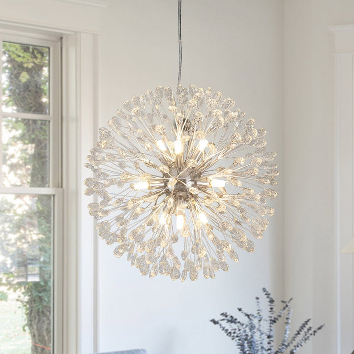 LightFixturesUSA - Luxury Bloom Dandelion Crystal Firework Chandelier - Chandelier - Chrome - 