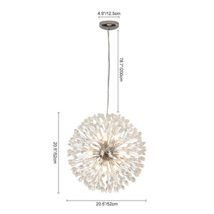 LightFixturesUSA - Luxury Bloom Dandelion Crystal Firework Chandelier - Chandelier - Chrome - 