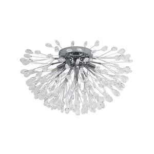 LightFixturesUSA - Luxury Bloom Dandelion Crystal Semi Flush Mount - Ceiling Light - Chrome - 