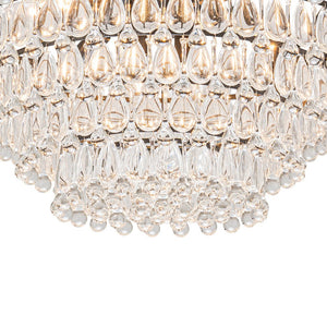 LightFixturesUSA - Luxury Glam Tiered Crystal Raindrop Round Chandelier - Chandelier - Black - 