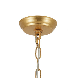 LightFixturesUSA - Luxury Gold Foiled Chic Antique Crystal Floral Chandelier - Chandelier - 35.4 in - 