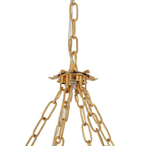 LightFixturesUSA - Luxury Gold Foiled Chic Antique Crystal Floral Chandelier - Chandelier - 35.4 in - 