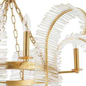 LightFixturesUSA - Luxury Gold Foiled Chic Antique Crystal Floral Chandelier - Chandelier - 35.4 in - 