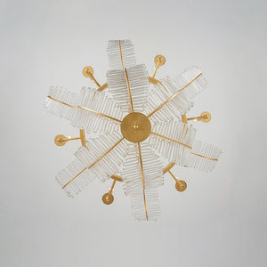 LightFixturesUSA - Luxury Gold Foiled Chic Antique Crystal Floral Chandelier - Chandelier - 35.4 in - 