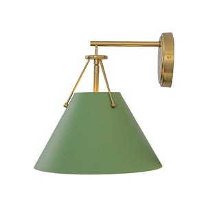 LightFixturesUSA - Macaron Brass Green 1 - Light Iron Conical Wall Sconce - Wall Sconce - Green - 