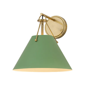 LightFixturesUSA - Macaron Brass Green 1 - Light Iron Conical Wall Sconce - Wall Sconce - Green - 