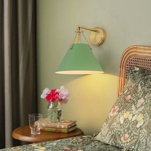 LightFixturesUSA - Macaron Brass Green 1 - Light Iron Conical Wall Sconce - Wall Sconce - Green - 