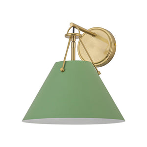 LightFixturesUSA - Macaron Brass Green 1 - Light Iron Conical Wall Sconce - Wall Sconce - Green - 
