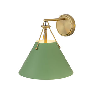 LightFixturesUSA - Macaron Brass Green 1 - Light Iron Conical Wall Sconce - Wall Sconce - Green - 