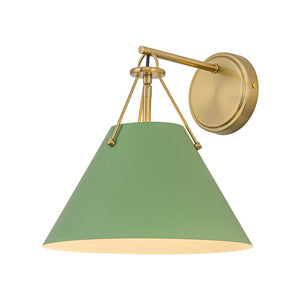 LightFixturesUSA - Macaron Brass Green 1 - Light Iron Conical Wall Sconce - Wall Sconce - Green - 