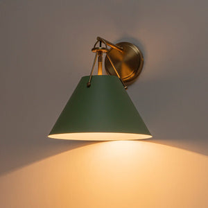 LightFixturesUSA - Macaron Brass Green 1 - Light Iron Conical Wall Sconce - Wall Sconce - Green - 