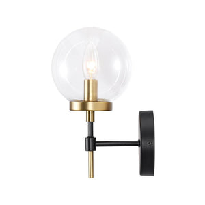 LightFixturesUSA - Mid - Century 1 - Light Clear Glass Globe Vanity Wall Sconce - Wall Sconce - 2 Packs - 