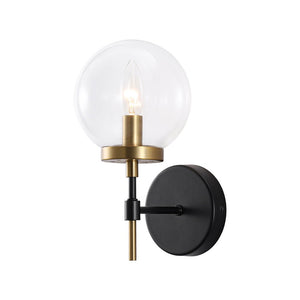 LightFixturesUSA - Mid - Century 1 - Light Clear Glass Globe Vanity Wall Sconce - Wall Sconce - 2 Packs - 