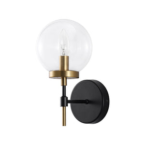 LightFixturesUSA - Mid - Century 1 - Light Clear Glass Globe Vanity Wall Sconce - Wall Sconce - 2 Packs - 