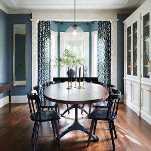 LightFixturesUSA - Mid - Century 1 - Light Clear Ribbed Glass Globe Pendant - Pendant Light - Black - 