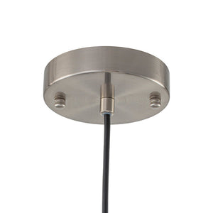 LightFixturesUSA - Mid - Century 1 - Light Clear Ribbed Glass Globe Pendant - Pendant Light - Nickel - 