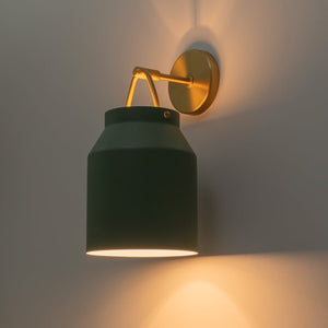 LightFixturesUSA - Mid - Century 1 - Light Hanging Jar Shade Wall Sconce - Wall Sconce - Green Metal - 