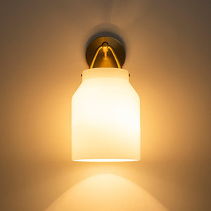 LightFixturesUSA - Mid - Century 1 - Light Hanging Jar Shade Wall Sconce - Wall Sconce - Green Metal - 