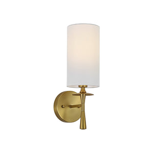 LightFixturesUSA-Mid-Century 1-Light Linen Fabric Cylinder Vanity Wall Sconce-Wall Sconce-2 Packs-