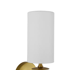 LightFixturesUSA-Mid-Century 1-Light Linen Fabric Cylinder Vanity Wall Sconce-Wall Sconce-2 Packs-