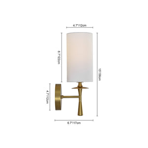 LightFixturesUSA-Mid-Century 1-Light Linen Fabric Cylinder Vanity Wall Sconce-Wall Sconce-2 Packs-