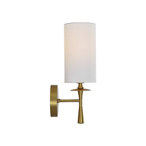 LightFixturesUSA-Mid-Century 1-Light Linen Fabric Cylinder Vanity Wall Sconce-Wall Sconce-2 Packs-