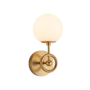 LightFixturesUSA - Mid - Century 1 - Light Opal Glass Globe Armed Vanity Wall Sconce - Wall Sconce - 2 Packs - 