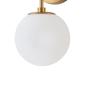 LightFixturesUSA - Mid - Century 1 - Light Opal Glass Globe Armed Vanity Wall Sconce - Wall Sconce - 2 Packs - 
