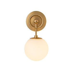 LightFixturesUSA - Mid - Century 1 - Light Opal Glass Globe Armed Vanity Wall Sconce - Wall Sconce - 2 Packs - 