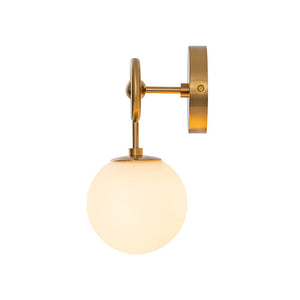 LightFixturesUSA - Mid - Century 1 - Light Opal Glass Globe Armed Vanity Wall Sconce - Wall Sconce - 2 Packs - 
