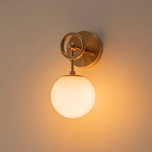 LightFixturesUSA - Mid - Century 1 - Light Opal Glass Globe Armed Vanity Wall Sconce - Wall Sconce - 2 Packs - 