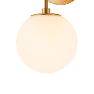 LightFixturesUSA - Mid - Century 1 - Light Opal Glass Globe Armed Vanity Wall Sconce - Wall Sconce - 2 Packs - 
